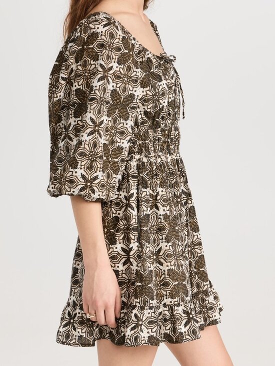 Cleobella Mini Dress, Black, Color-Retro Tile, size XL